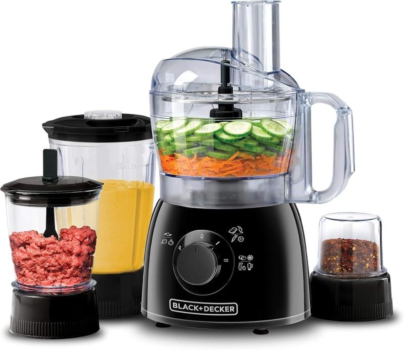 BLACK+DECKER 400Watts 29 Function Food Processor with Blender, Mincer & Grinder, Black - KR43-B5