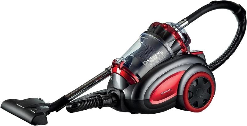 KENWOOD Vacuum Cleaner 2200W Multi Cyclonic Bagless Canister Vacuum Cleaner 3.5L with 5m Cable, Multi-Surface, Cleanable Hepa Filter, Anti Bacteria, Pet Care for Home & Office VBP80.000RG Grey/Red
