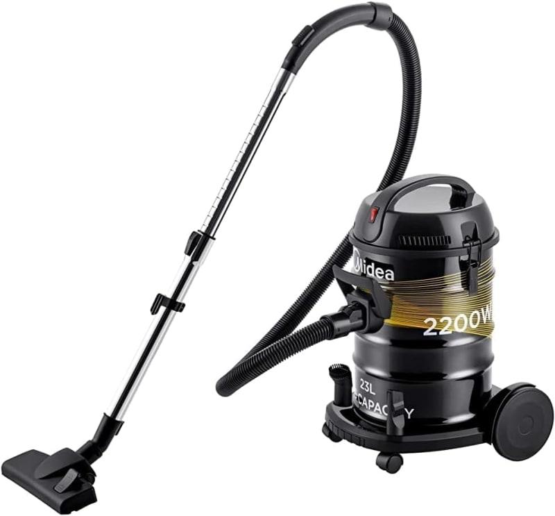 Midea Drum Vacuum Cleaner 2200 Watts, 23 Liters Ultra Large Tank Dust Capacity with Adjustable Tube, Removable & Washable Filter, Rug-Floor Nozzle, Blower Function, Best For Home & Office, MDVC23