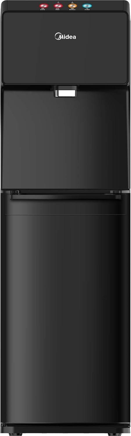 Midea Water Dispenser, Bottom Loading, Hot Cold And Ambient Temperature, Touchless Function For Cold Water, Floor Standing, Child Safety lock, Best for Home, Kitchen, Office & Pantry, Black - YL1844S-IR