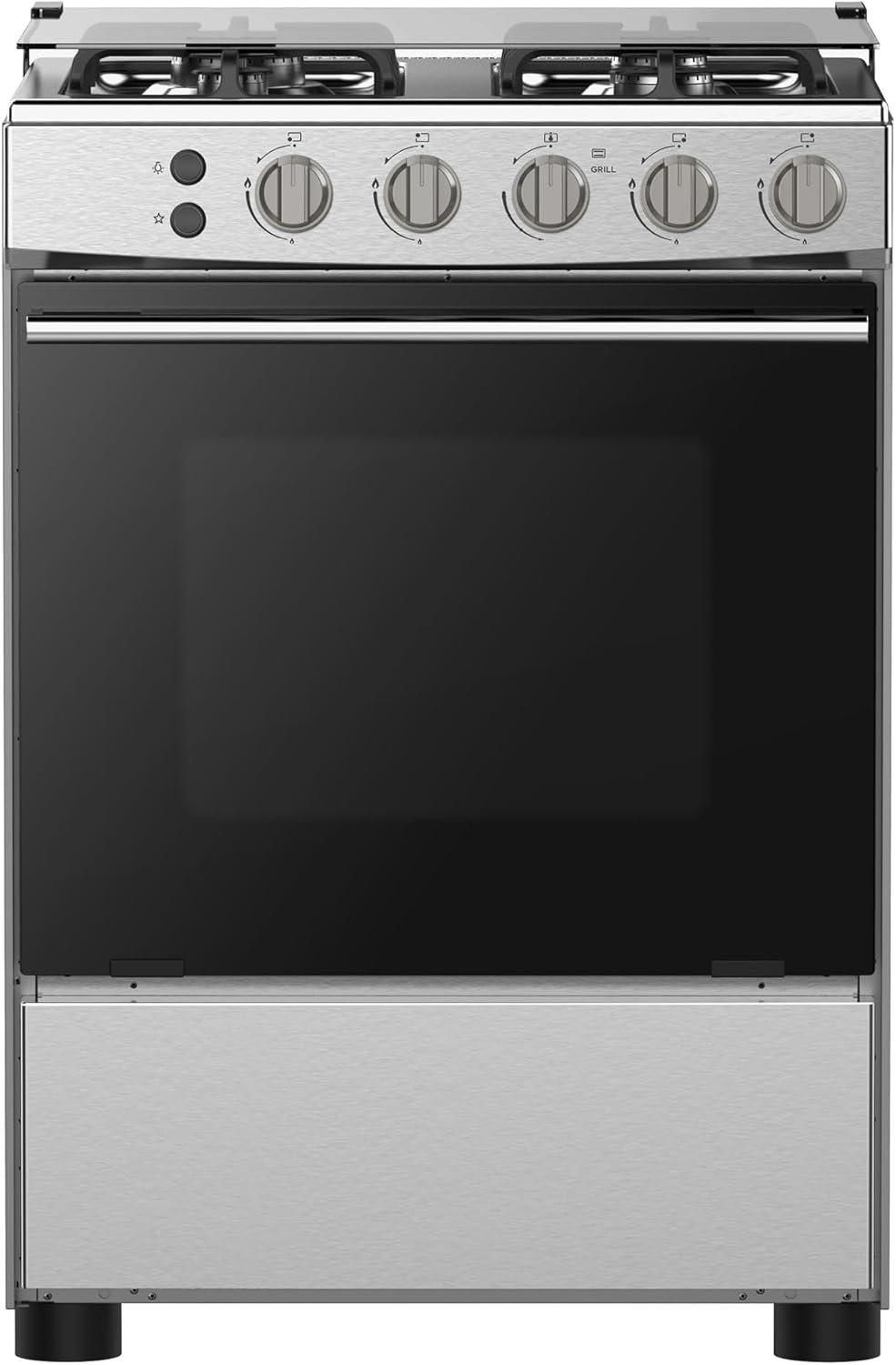 Hisense 4 Burner Free Standing Gas Cooking Range, 60x60 cm, Stainless Steel - HFG60121X