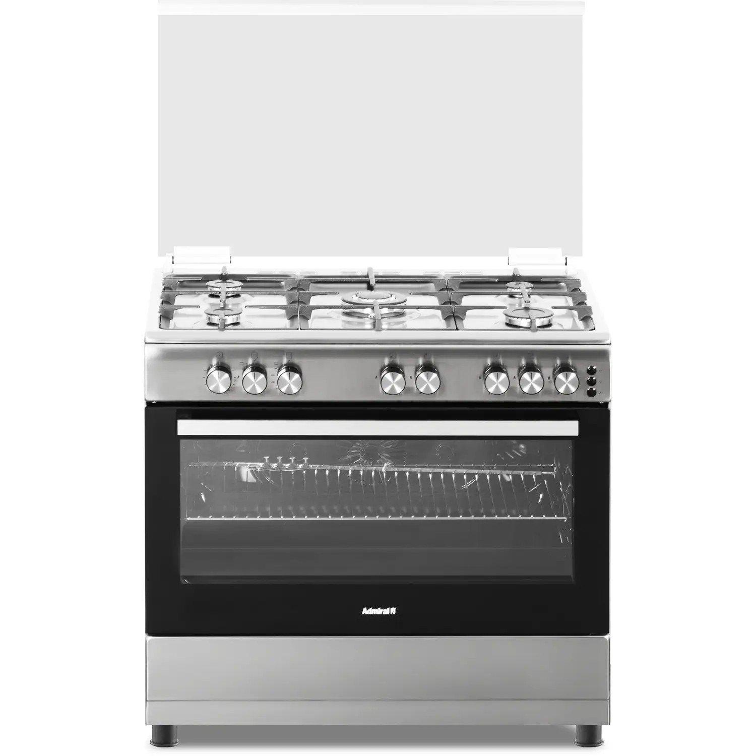 Admiral Gas Cooker 60 x 90 Auto Ignition Cast Iron - ADGC9060ASF Silver