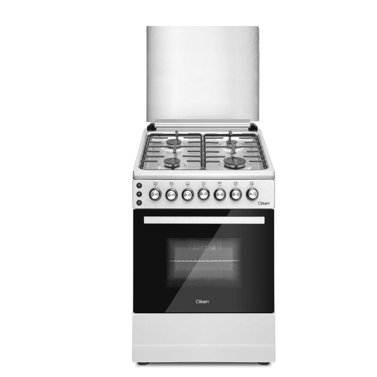 Clikon Free Standing Cooking Range, 2 Years Warranty, Silver - CK300 (60 x 60)