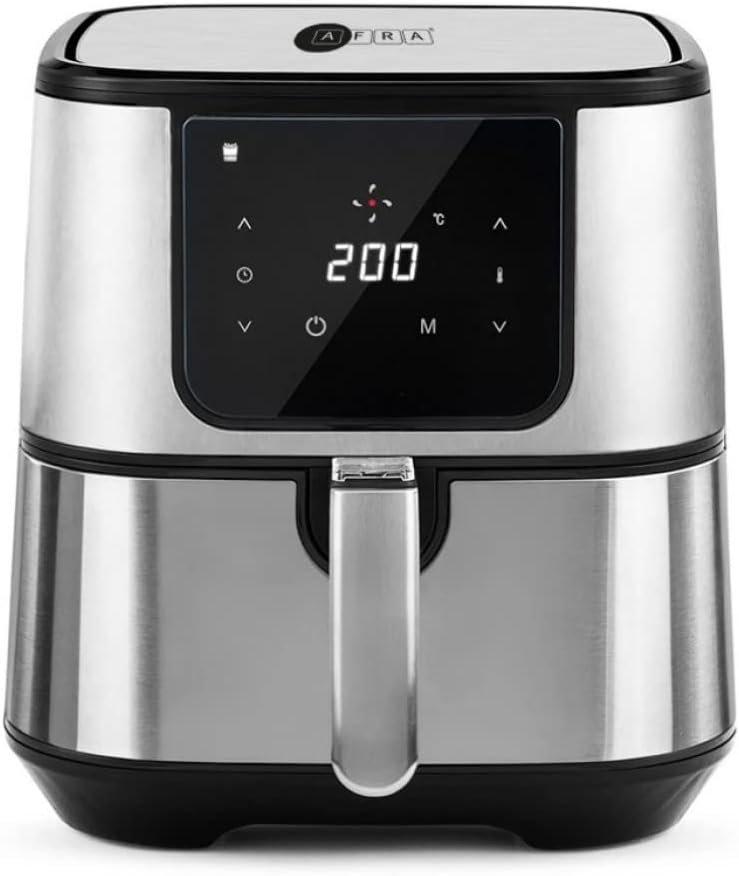 AFRA Air Fryer, 1600-1800W, 5.5L Capacity, Adjustable Temperature, Overheat Protection, Non-Slip Feet, Cool Touch Handle, AF-5518AFSS, 2 years warranty