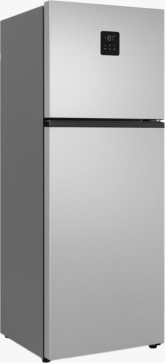 Haiwoo Refrigerator 600 Liters Double Door Top Mount, Inverter Compressor No Frost Fridge & Freezer Multi Air Flow with LED Display and, Interior LED Light TEMP. Control & HRT600TID INOX COLOR
