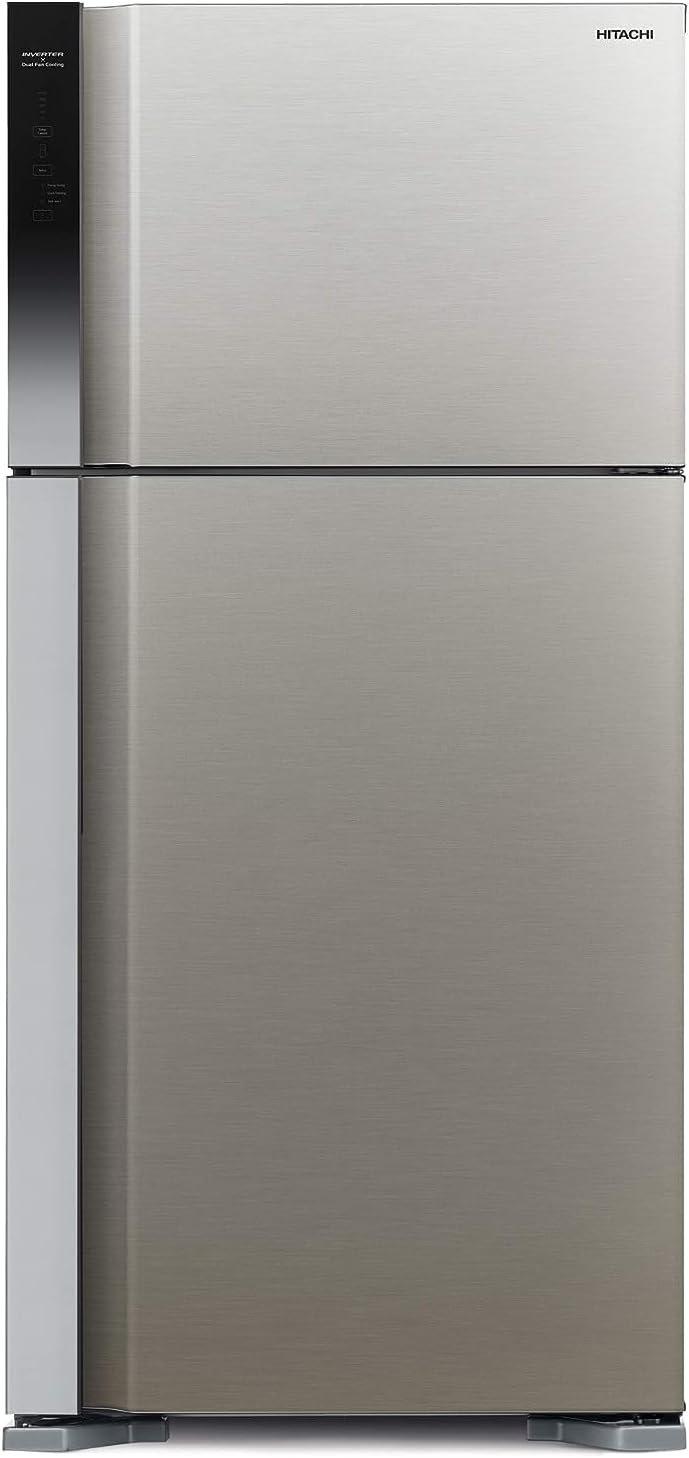 Hitachi 760Litre Gross Top Mount Double Door Refrigerator RV760PUK7K1BSL, 10 Year Warranty on Inverter Compressor, 2 Doors Fridge, Dual Fan Cooling, Touch Screen Control, Movable Twist Ice Tray, Silver