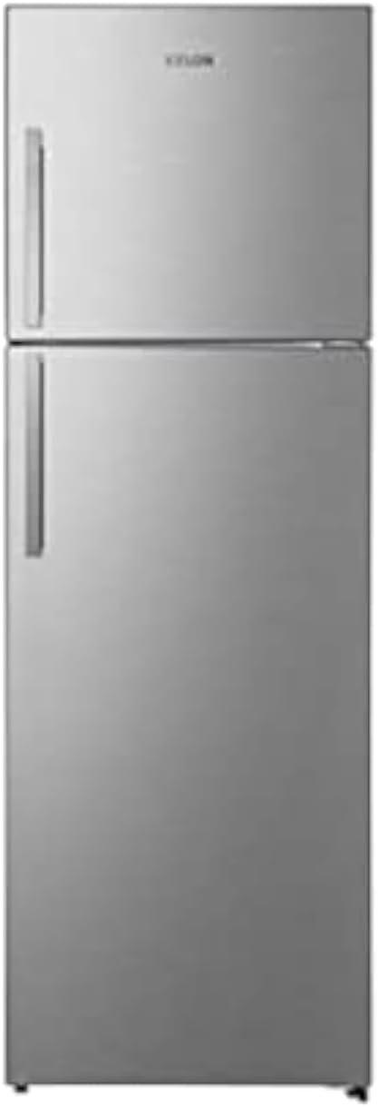 Kelon 320 Liters Double Door Top Mount Refrigerator, Total No Frost Fridge & Freezer with Powerful Interior LED Light and Large Crisper Drawer with Humidity Control, Inox - KRD-32WRS1.