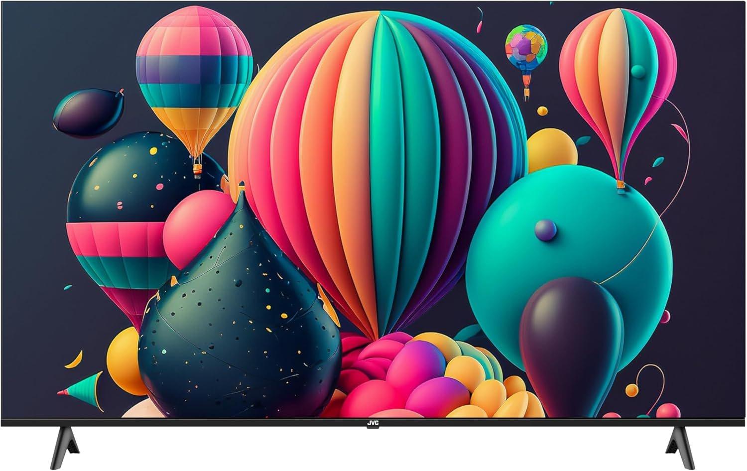 JVC 75" QLED 4K UHD Edgeless Smart TV, Dolby Audio, Bluetooth, Voice Control Remote – LT-75NQ7155