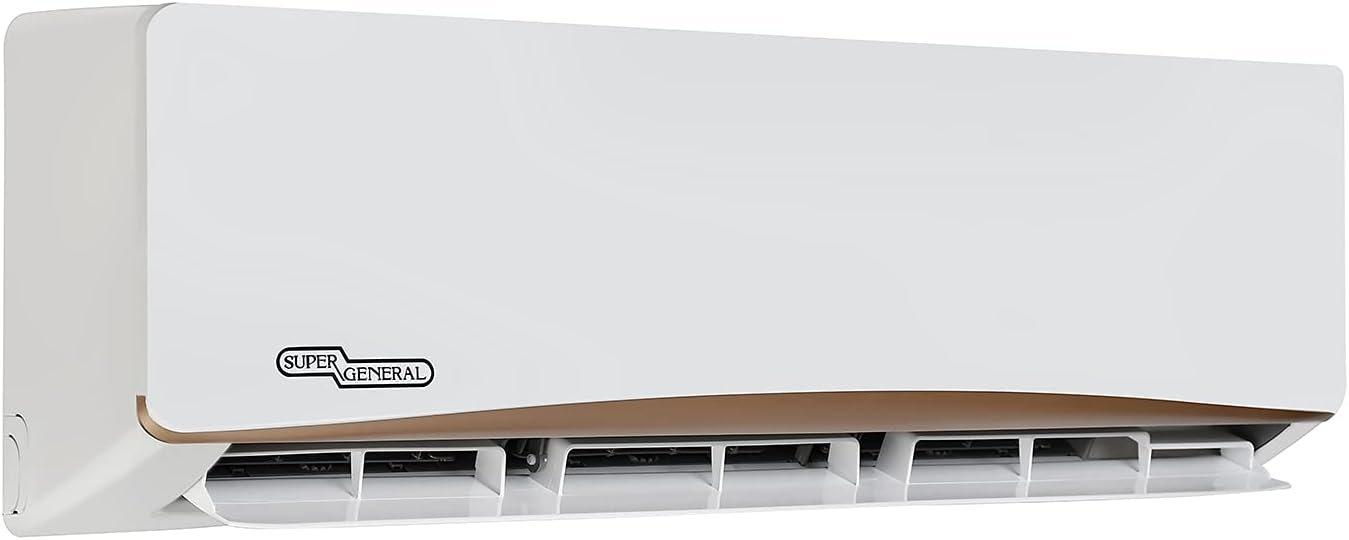 Super General 1.5 Ton Split Air Conditioner, 18000 BTU, Rotary Compressor, Auto Restart, Gold Fin, 4-way swing, SGS-195-NE/AE, White