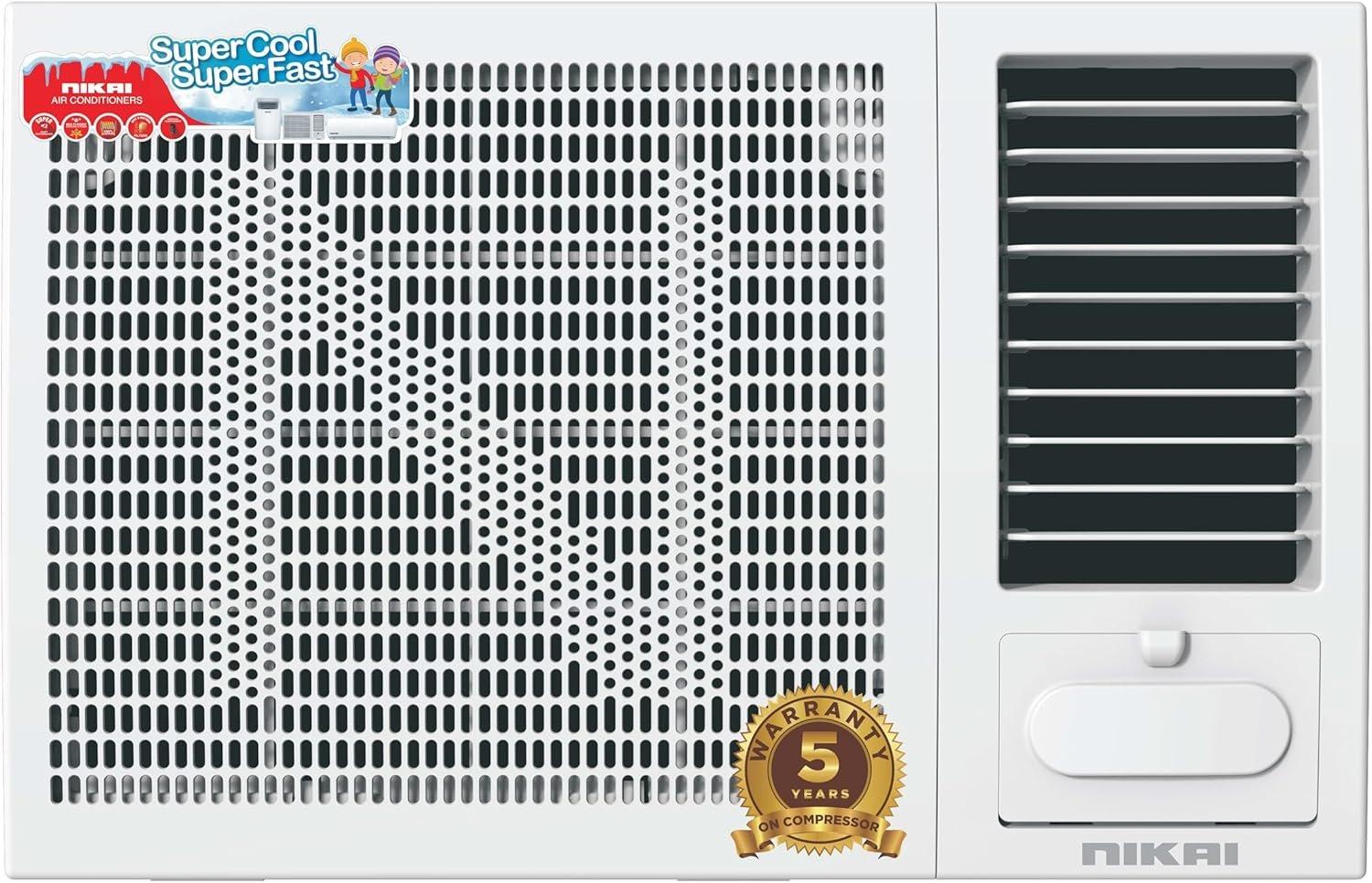 Nikai 1.5 Ton Window Air Conditioner 18000 BTU, T3 Rotary Compressor, Grooved Copper Tubing, Quiet Operation, Optimized Air Flow, Eco Grill Design, Grooved Copper Tubing - NWAC18031N23/24