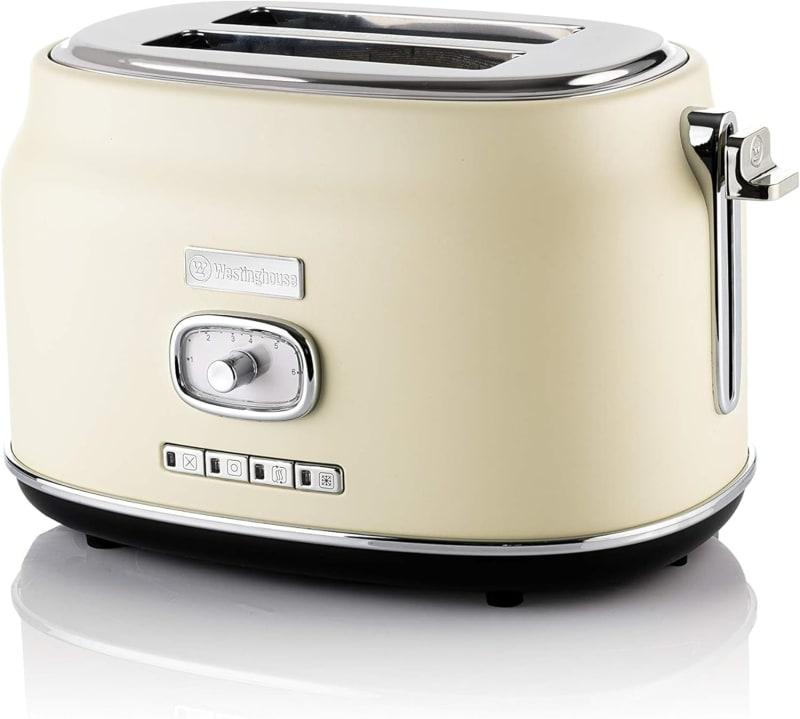 Westinghouse Retro Series Toaster WKTTB857WH, 815 W, White, Adjustable Browning Settings