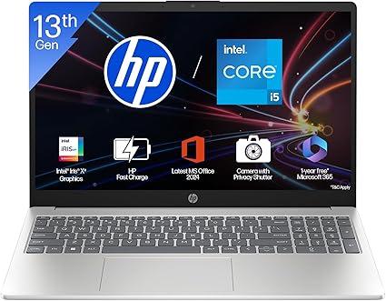 HP 15, 13th Gen Intel Core i5-1334U, (16GB DDR4,512GB SSD) Anti-Glare, Micro-Edge, FHD, 15.6''/39.6cm, Windows 11, Office 365, Silver,