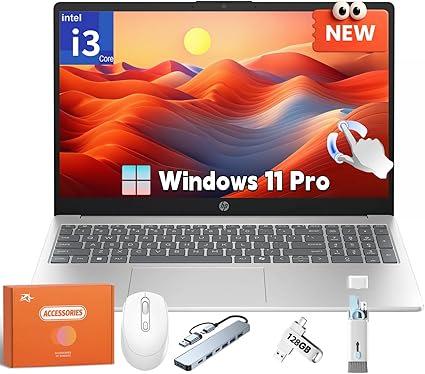 HP 2025 New 15.6" Touchscreen Laptop for Business & Student, 13th Gen Intel i3-1315U up to 4.5 GHz, Intel UHD Graphics, Copilot AI PC, Wi-Fi 6, Long Battery Life, Windows 11 Pro (16GB RM + 512GB SSD)
