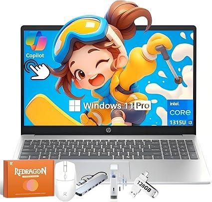 HP 2025 New 15.6" Touchscreen Laptop for Business & Student, 13th Gen Intel i3-1315U up to 4.5 GHz, Intel UHD Graphics, Copilot AI PC, Wi-Fi 6, Long Battery Life, Windows 11 Pro (8GB RAM + 256GB SSD)