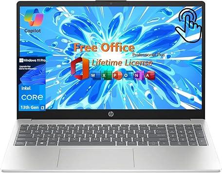 HP 2025 New 15.6" Touchscreen Laptop for Business & Student, 13th Gen Intel i3-1315U up to 4.5 GHz, Intel UHD Graphics, Copilot AI PC, Wi-Fi 6, Long Battery Life, Windows 11 Pro (8GB RAM + 1TB SSD)