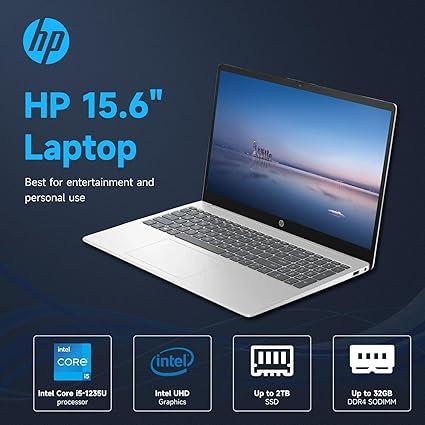 HP (Upgraded) 15.6" HD Touchscreen Laptop, Intel Core i5-1235U, 16GB RAM, 1TB PCIe SSD, Webcam, HDMI, Numeric Keypad, Wi-Fi 6, Windows 11 Home, Silver, Bundle with Thunderobot ML101 Wireless Mouse